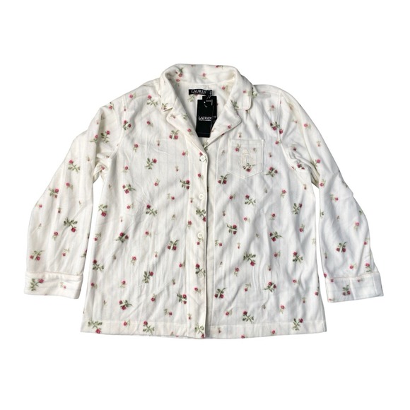 Lauren Ralph Lauren NWT Sz XL 2-Piece Button Front Fleece Women's Pajama Set - Picture 2 of 16